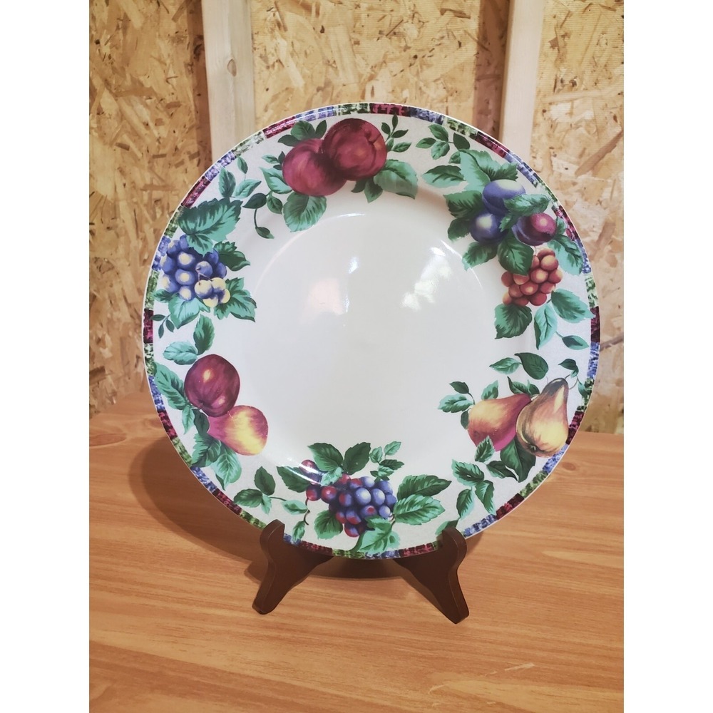 3 - Oneida Sakura Sonoma Excell Dinner Plates Lot of 3 Fruit Pattern 10.75 Inch
